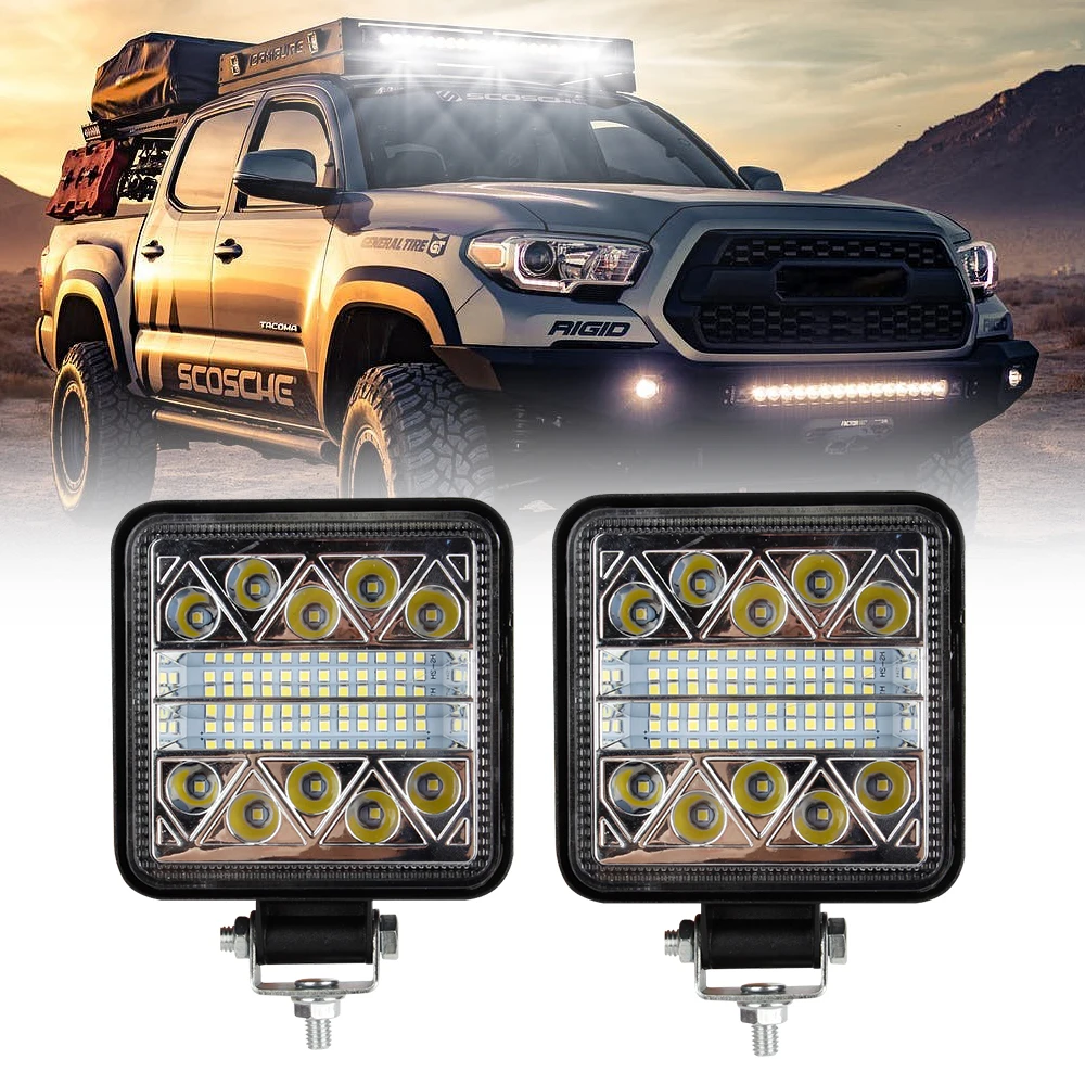 

OKEEN 102 Вт 4-дюймовый светодиодный прожектор для вождения грузовика, лодки, квадроцикла, джипа, трактора, внедорожника, 4x4 Барра, автомобильные ...