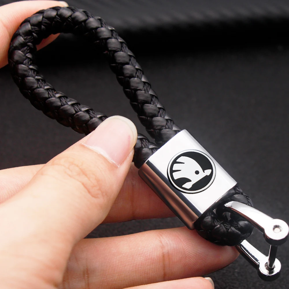 Брелок для ключей автомобиля модный металлический кожаный держатель с логотипом