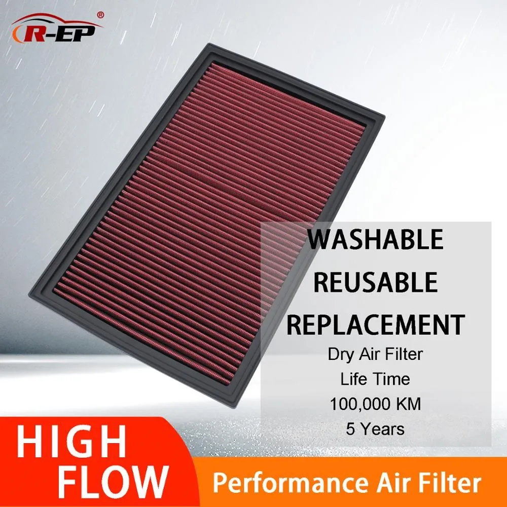 R-EP Replacement Air Filter Fits for Volkswagen Golf V Passat EOS Audi A3 TT Q3 Performance Air Intake Washable Reusable