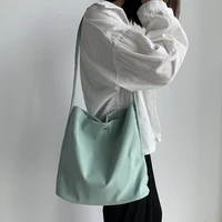 new retro womens shoulder bag simple solid color small fresh canvas bag literary womens tote bag large capacity handbag