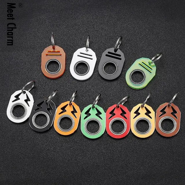 Keychain Spinner Fidget Hand Toy For Anxiety Relief Metal KeyRing Adults Birthday Party Relieving Boredom ADHD Gift Office 1