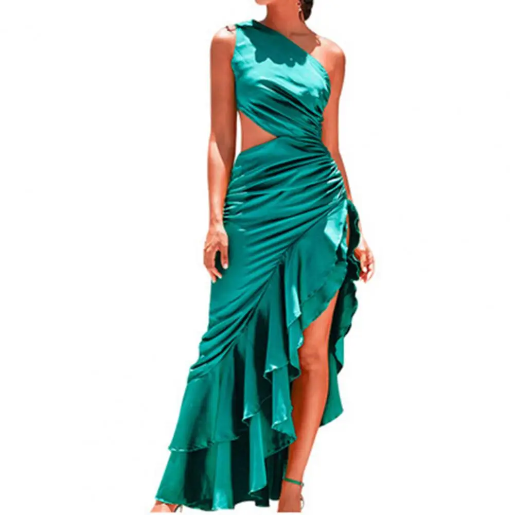 

Элегантное женское платье-макси с наклонными плечами, летнее официальное платье для гостей свадьбы