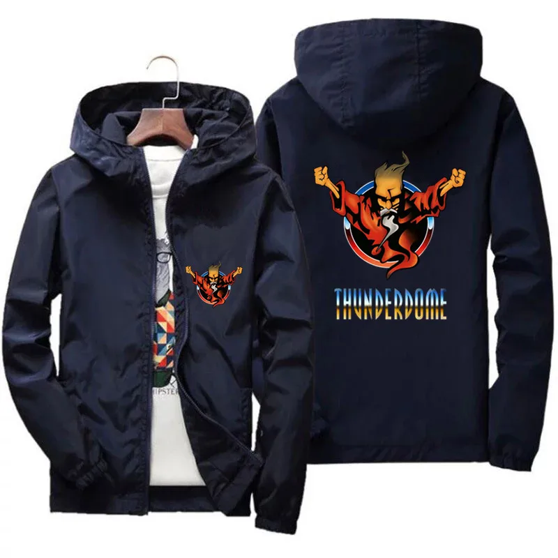 

Men's Thunderdome Hardcore Casual Thin Windbreaker Windproof Bomber Coat Zipper Slim Fit Pilot Coat Clothing Hooded Jacket 7XL
