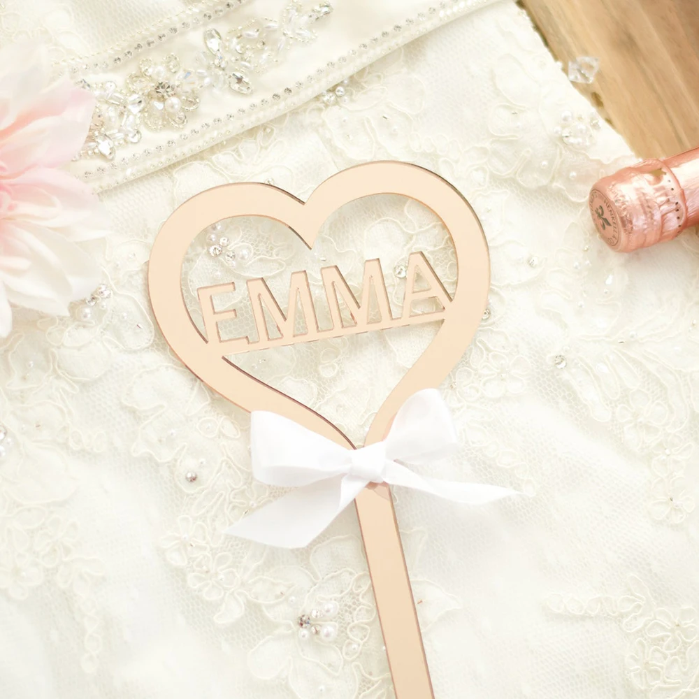 

Personalized Flower Girl Wand Wedding Engraved Wood & Acrylic Wand Custom Label With Name Bridal Shower Bachelorette Party Gift