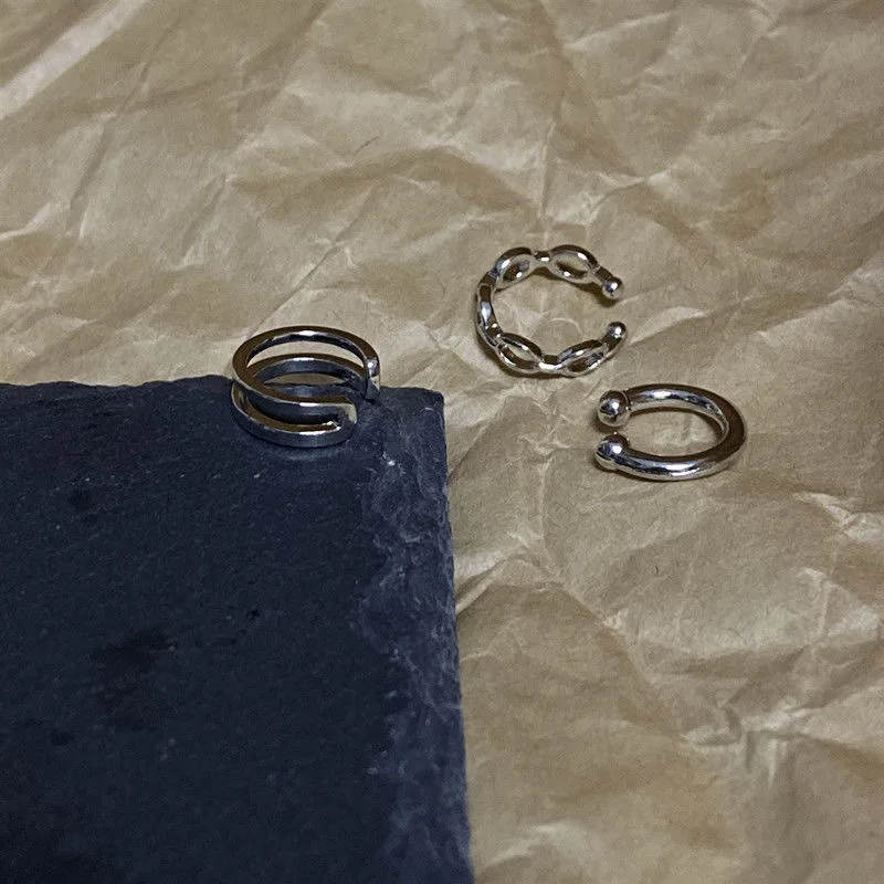 3 шт./лот серебряная цепочка манжеты для ушей не пирсинг поддельные серьги-клипсы