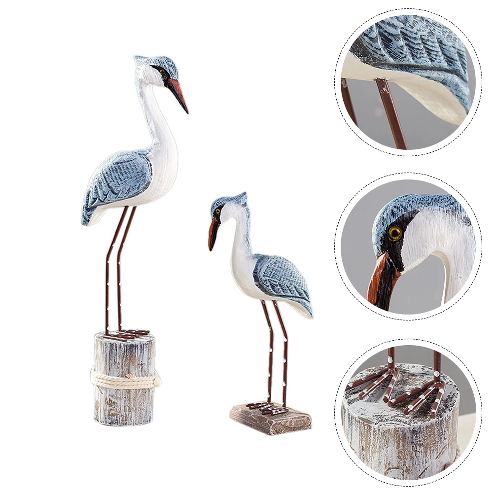 

Seagull Decor Nautical Wooden Figurine Coastal Bird Home Ornament Beach Statue Decorations Sculpture Seaside Ornaments