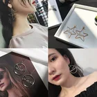 Корейские темпераментные крупные серьги в виде влюбленных звезд, женские модные индивидуальные круглые серьги в виде Джокера