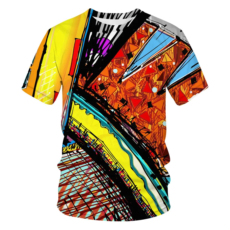 

2023 New Summer Fashion Abstract Art Pattern Top Men T-shirts 3D Printed Attractive Popular Short Sleeve For Male Casual Tops