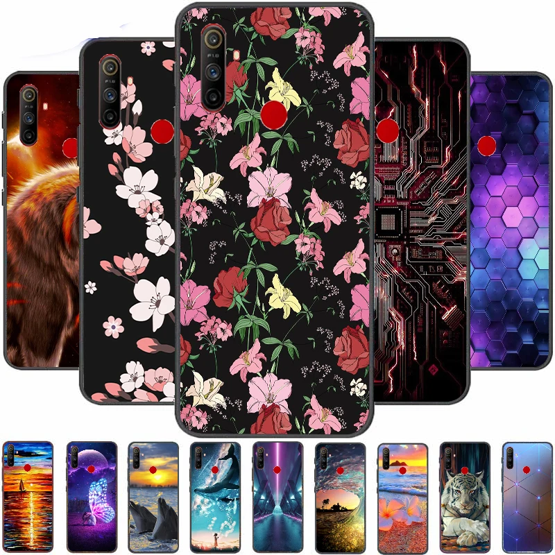 

Case For Realme C3 Cover Soft TPU Cartoon Cute Coque Painting Fundas Bumper Shell Back Color Phone