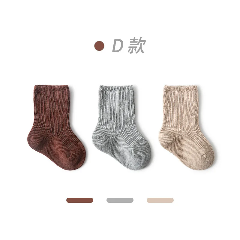 3 Pairs Baby Girl Boy Socks Toddler Cotton Baby Winter Clothes Accessories Pure Color Combed Cotton Baby Socks For Autumn 2020
