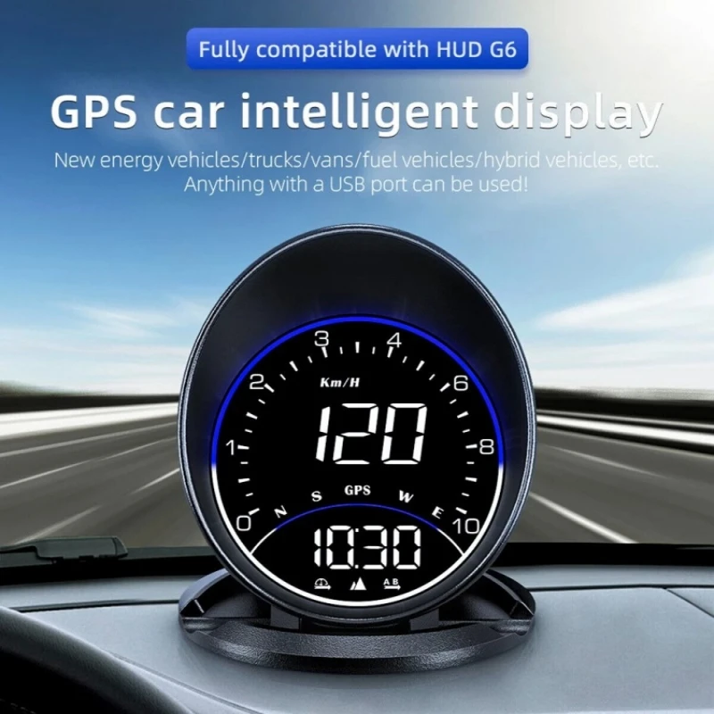 

New G6 GPS HUD Speedometer Auto Driving Direction Time Head Up Display Car Accessories Compatible with All Car