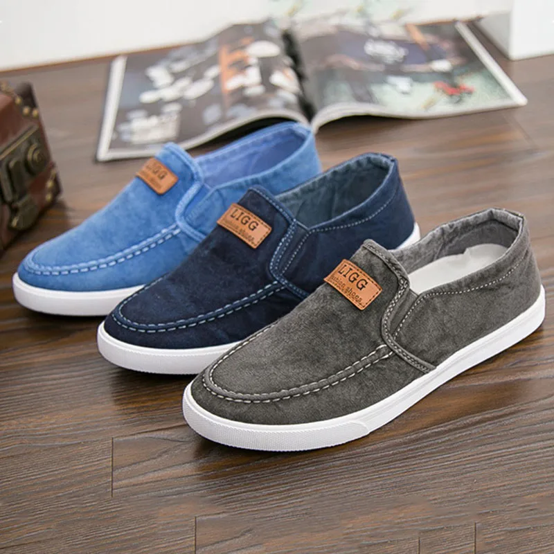 

Men's Sneakers Soft Slip-on Loafers Flats Breathable Cloth Upper Casual Board Shoes Zapatillas Hombre Comfortable Canvas Shoes