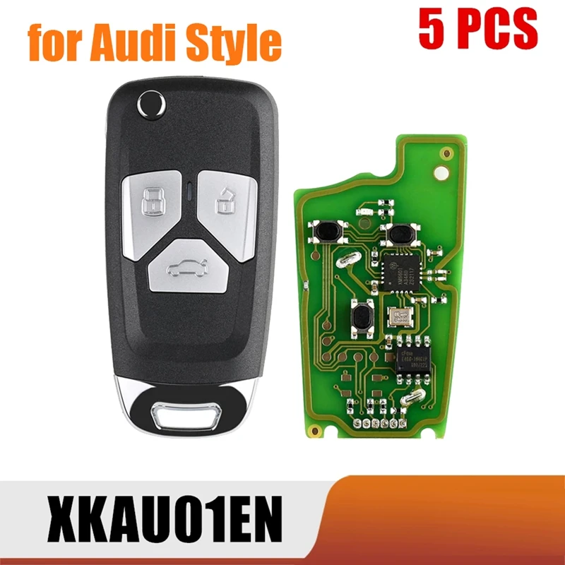 

5Pcs/Lot Xhorse XKAU01EN Wire Remote Key Fob Flip 3 Button Black For Style For VVDI Key Tool