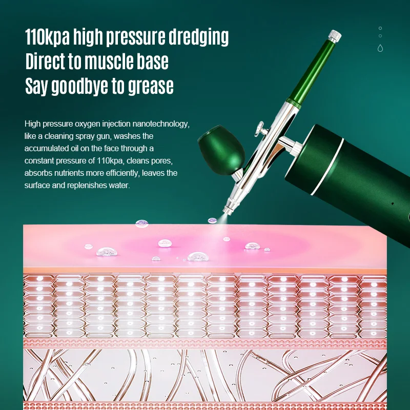 Top Air Compressor Kit Facial Cleanser Airbrush Paint Sprayer Water Oxygen Nano Mist Sprayer Gun Nail Art Tattoo Craft Cake