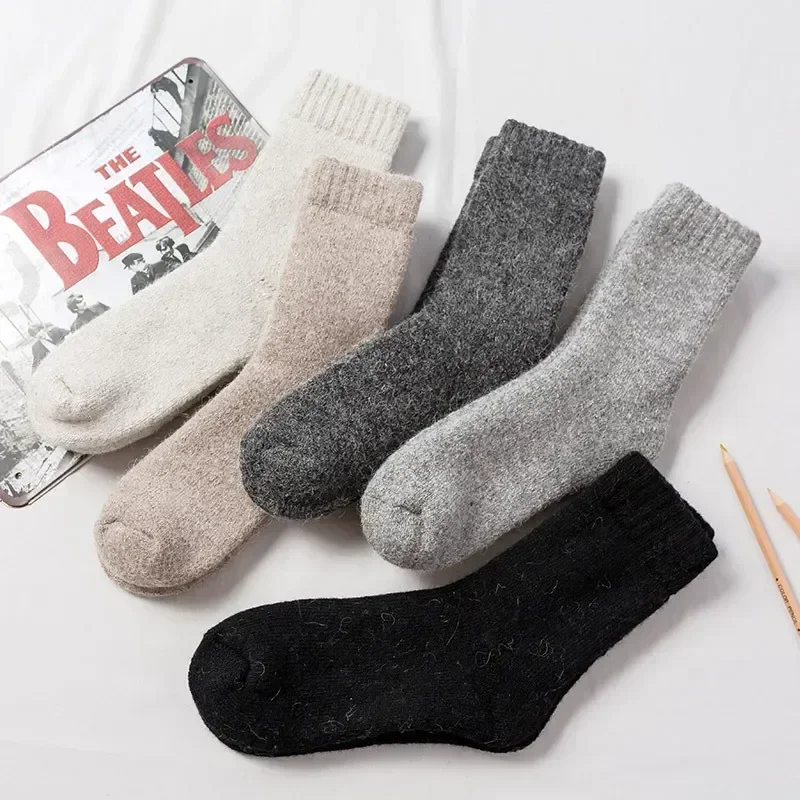 Шерстяные носки забавные мужские Calceta Merino зимние Meski Happy однотонные теплые с