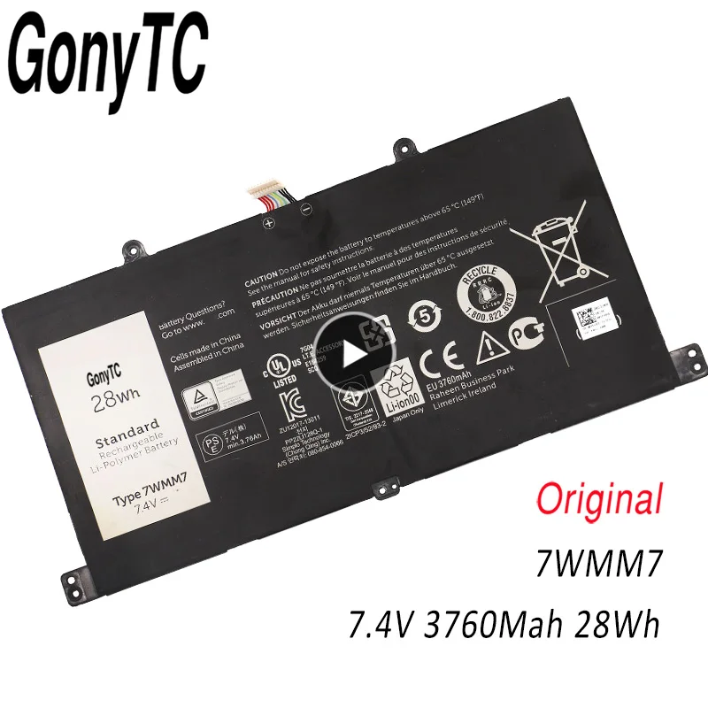 Фото Новый аккумулятор для планшета 7 W MM7 CFC6C для ноутбука DELL Venue 11 Pro, док-станция для клавиатуры D1R74 7 WMM7 7,4 В 28 Втч №1