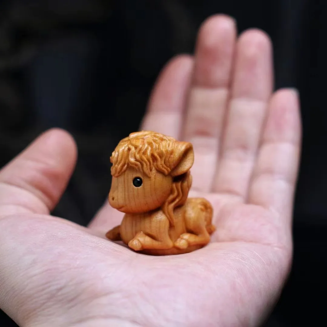 

Скульптура Мини Резная Фигурка Зодиака Лошади, Милая Маленькая Лошадь Деревянные Животные Ремесла Фестивальный Подарок Для Офиса Украшения Дома