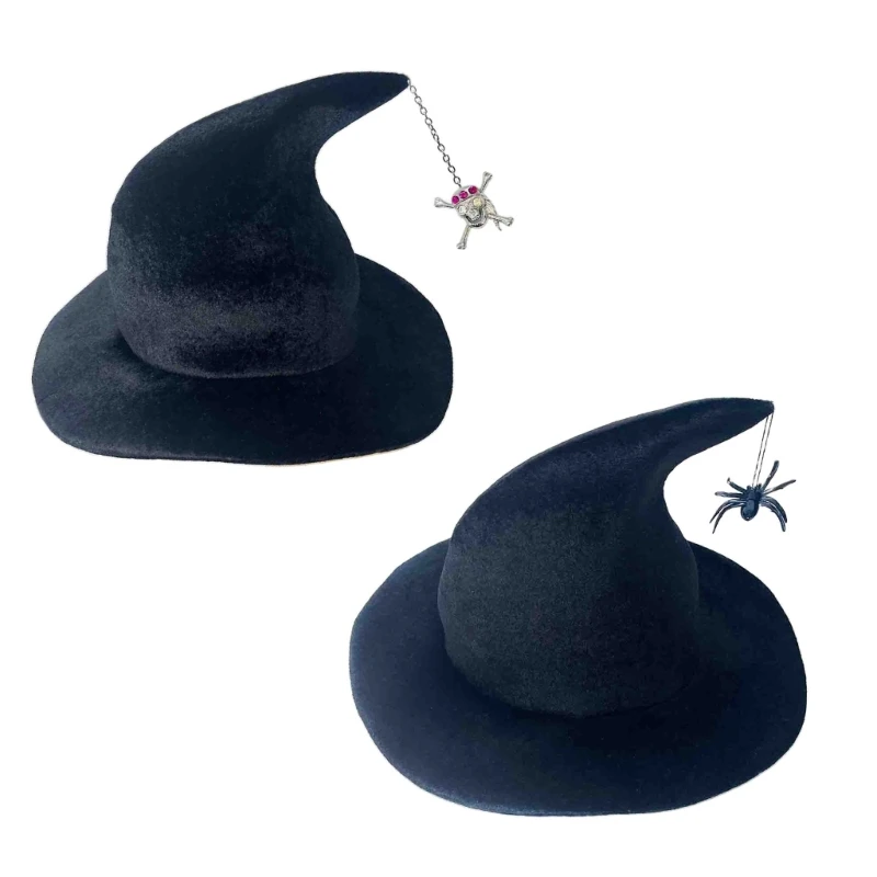 

Halloween Party Witch Hat for Women Wide Brimmed Gothic-Wizard Cap Girl Headgear