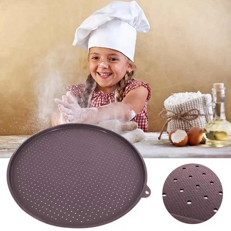 

Круглая антипригарная сковорода для пиццы с отверстиями, пищевой силикон, для дома, ресторана, кухни, инструменты для пиццы, лучшее качество