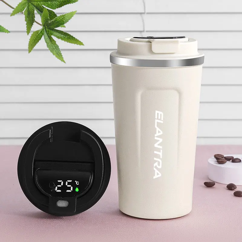 

Car Stainless Steel Temperature Display Coffee Cup Thermal Mugs For Hyundai Elantra car accessories
