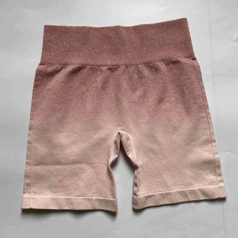 High Waist Ombre Shorts Women Sport Shorts Workout GYM Running Yoga Shorts Push Up Hip Super Stretchy Fitness Compression Shorts