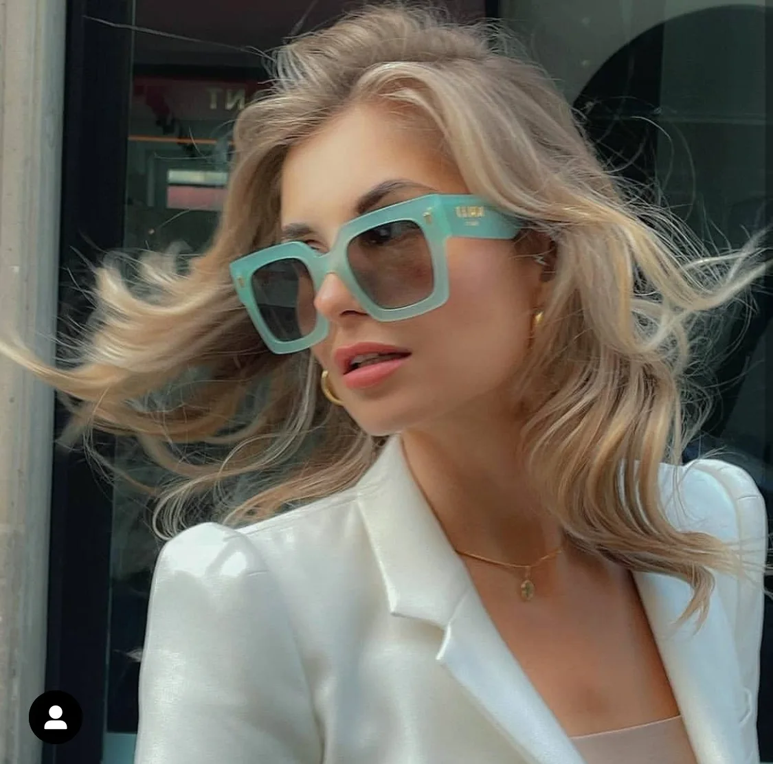 

MYALICE Fashion Retro Thick frame Personality Sun Glasses Women Brand Designer Rectangle UV400 Shading Oculos De Sol Feminino