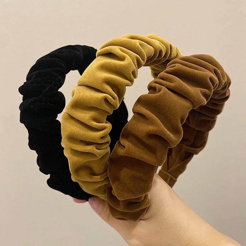 

Simple Fabric Hair Bands Fold Solid Headband For Women Girls Korean Style Hairbands Head Fashion Bezel Hair Accessories