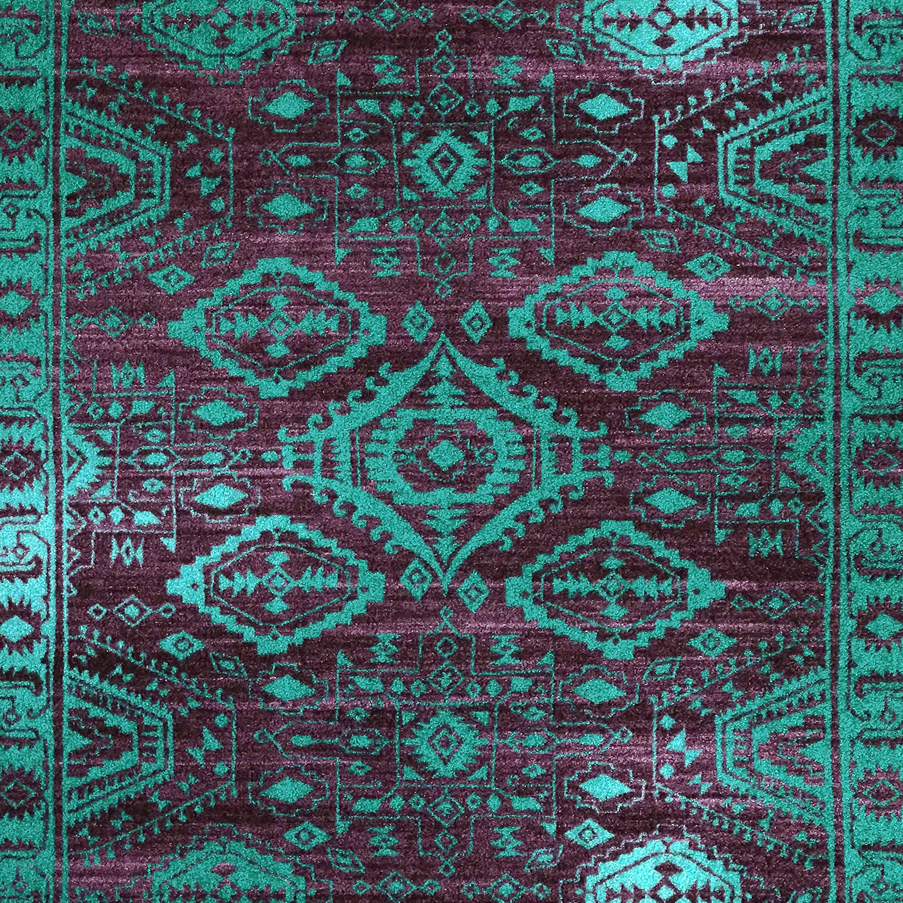 

Mainstays Global Arya Indoor Living Room Area Rug, Plum|Spa Green, 5' x 7'