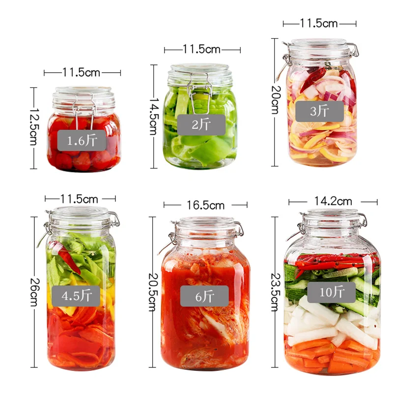 Korean food glass pickle jar food storage containers  glass bottle jars with lid kitchen containers Sugar jar Large 5000ml images - 6