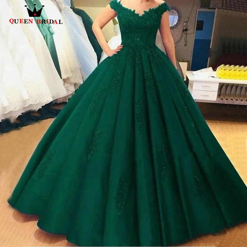 

Formal V-Neck Ball Gown Quinceanera Dresses Green Off-Shoulder Applique vestido de 15 anos quinceanera 2023 Custom Made LJ41