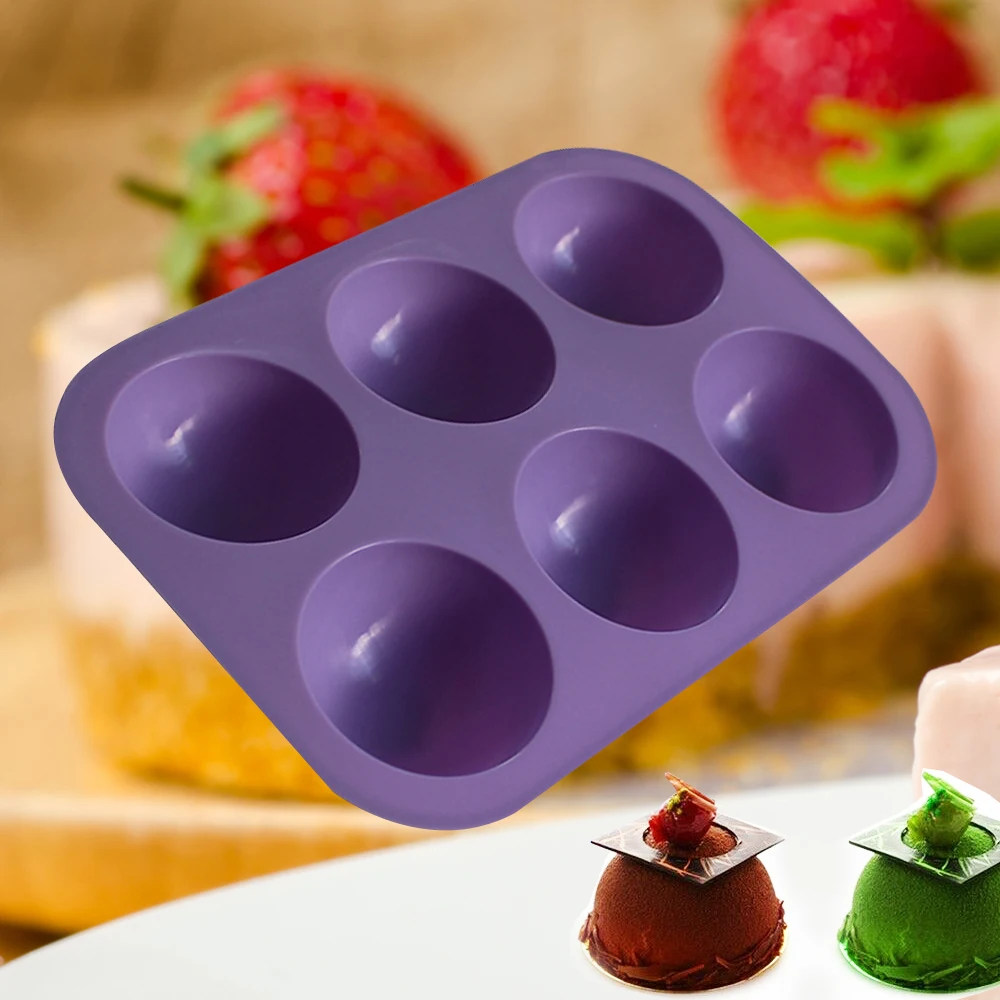 

3D Silicone Molds Truffle Round Ball Shaped Baking Moulds For Chocolate Mousse Mould Dessert Muffin Brownie Pudding Jello Mold 3