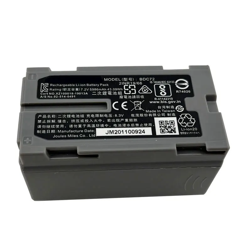 Фото 5 шт. BDC72 аккумулятор для Top-con GM-52 OS/ES FX101 тахеометр, литий-ионный аккумулятор 7,2 В, 5986 мАч, аккумулятор для инструментов №4