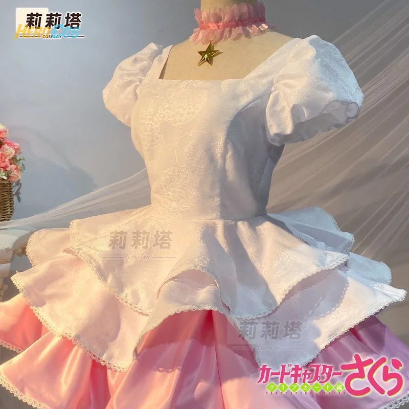 Kinomoto Sakura Cardcaptor Косплей Костюм Розовая Лолита короткая юбка для Хэллоуина милая девушка Новая униформа Волшебная девушка Герой Cos (art.: 3920cd44f09e6) - 3920cd44f09e6