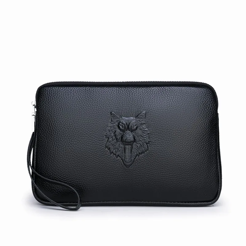 Мужская сумка из натуральной кожи длинный кошелек большая вместимость браслет с