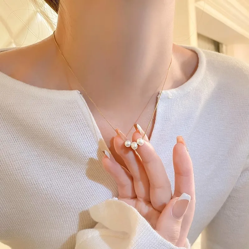 Модный натуральный пресноводный жемчуг 14K Золотое заполнение женская коробка