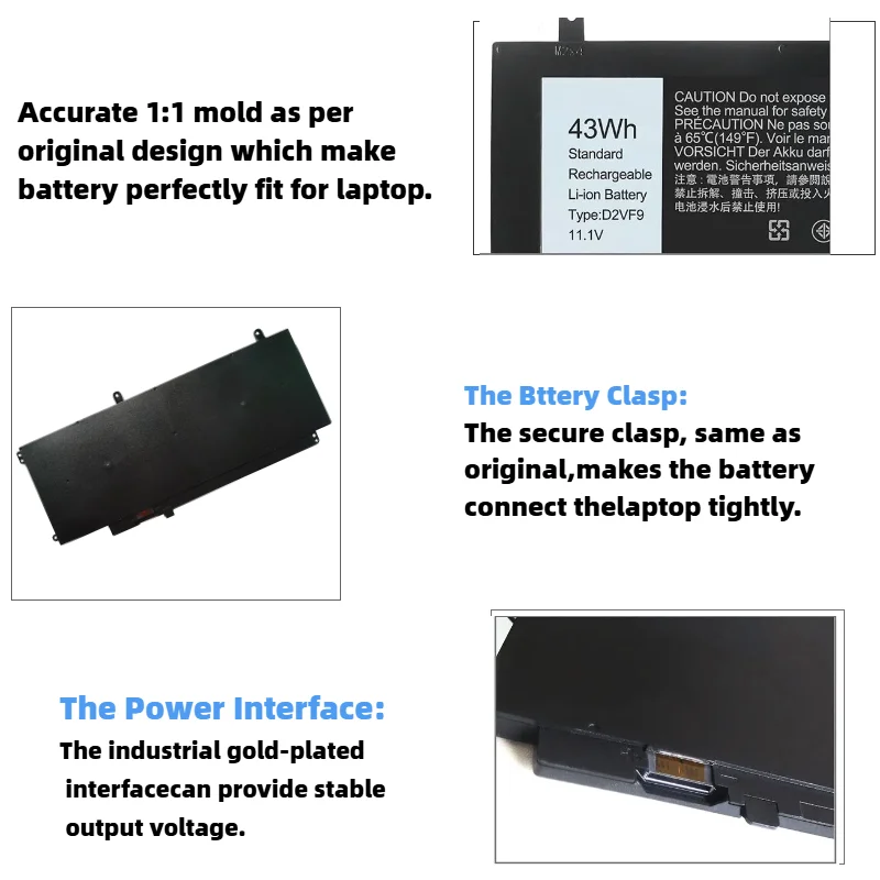 D2VF9 Аккумулятор для ноутбука Dell Inspiron 15 7547 7548 7549 Vostro 14 5459 0PXR51 PXR51 YGR2V 4P8PH 0YGR2V 11 1 В 3700