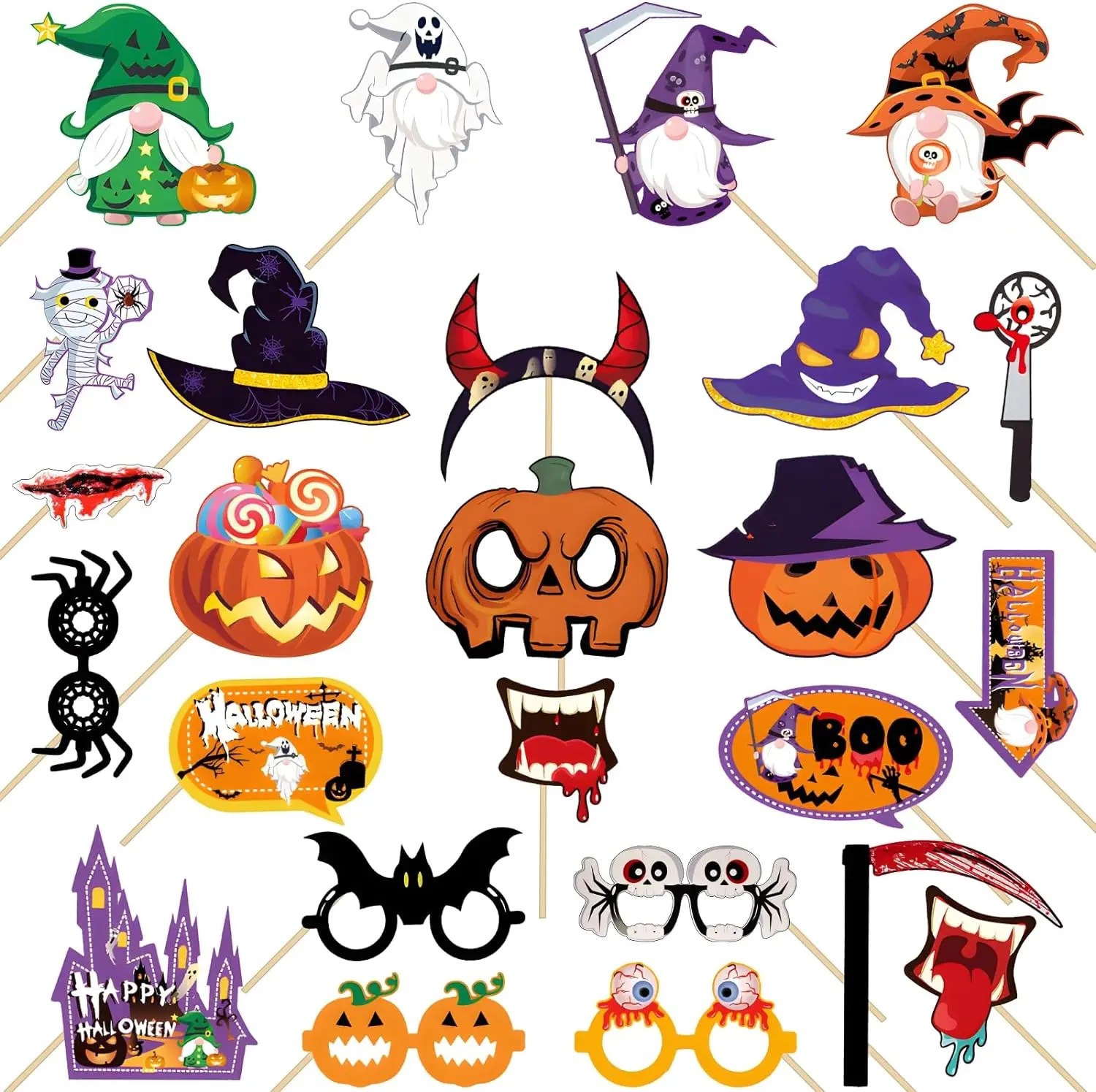 

25 Halloween Photography Props - Halloween Decoration Funny Photography Props Pumpkin Witch Ghost Props Party Supplies