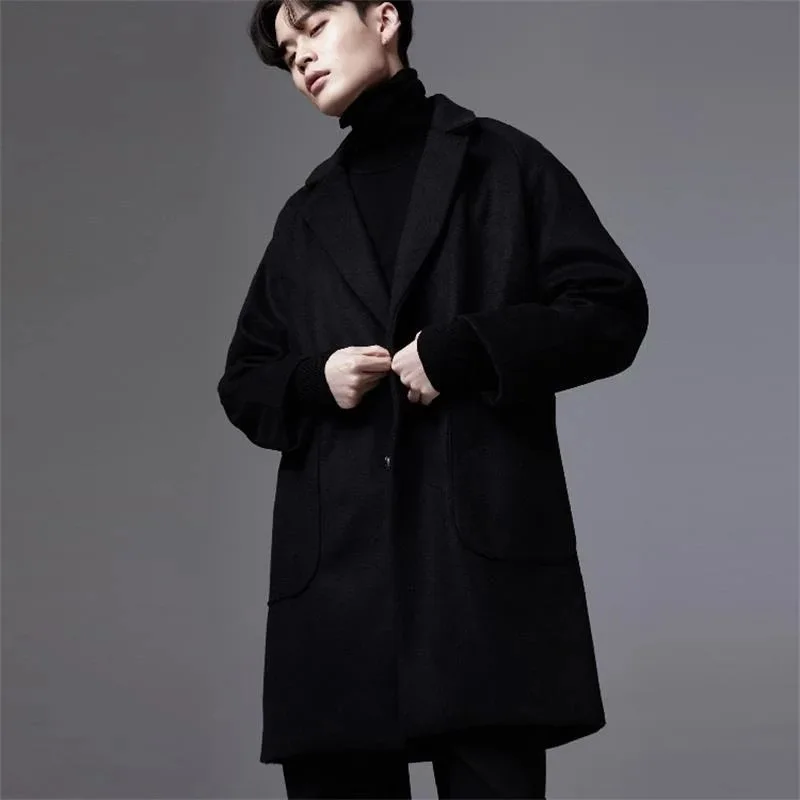 

Men's Woolen Coat Autumn And Winter New Youth Vitality Urban Youth Fashion Leisure Loose Large Size Coat