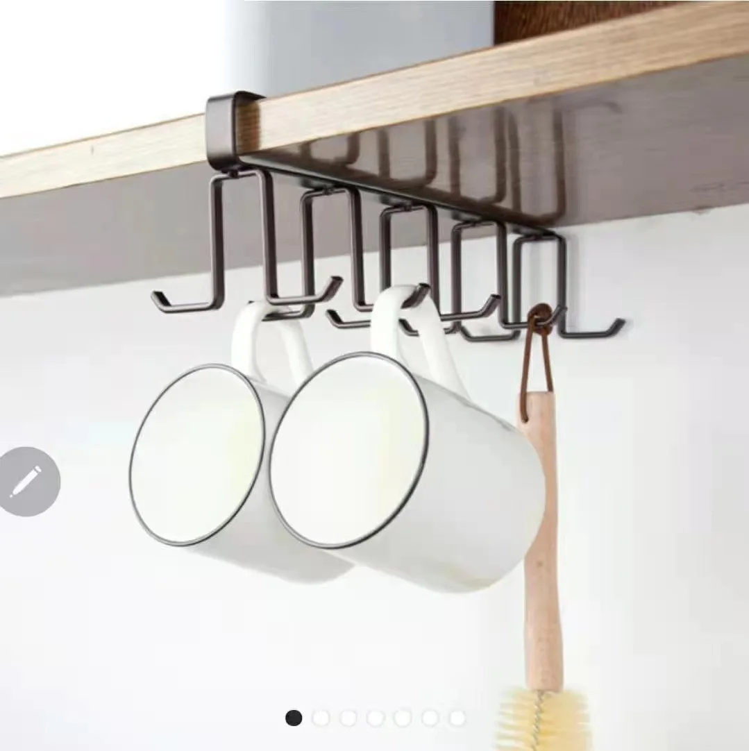 

Новая кухонная стойка для хранения, креативная стойка для шкафа, без пробивания отверстий, разделительная стойка с крючками, подвесная стой...