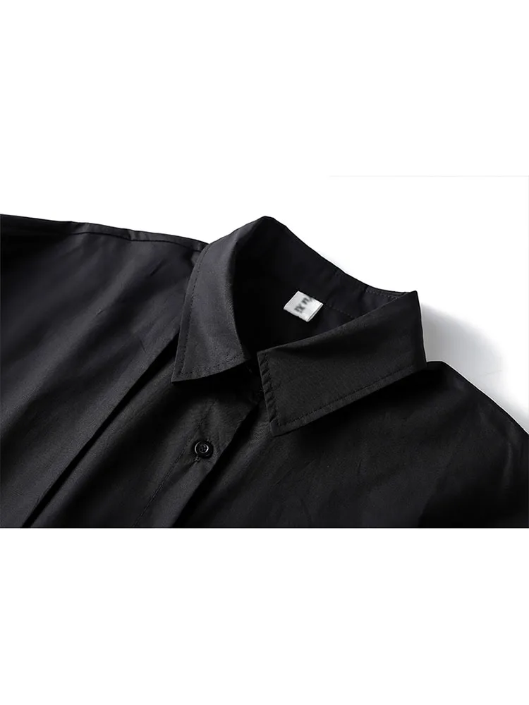 Женская готическая блузка в стиле Харадзюку черная однобортная Свободная