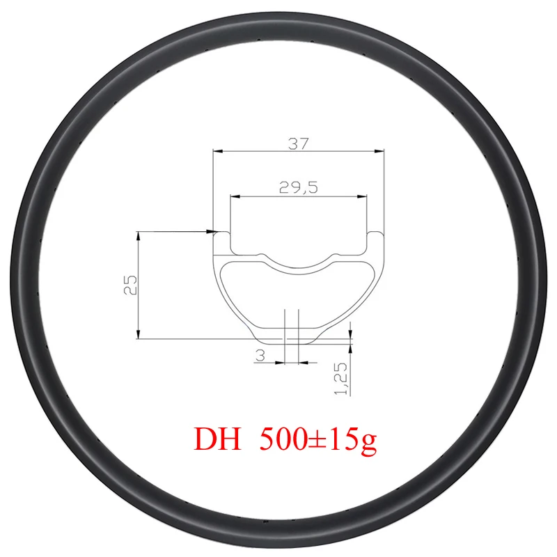 Велосипедное кольцо LIENGU 500g DH AM Enduro 29er 37 мм ассиметричное для горных велосипедов