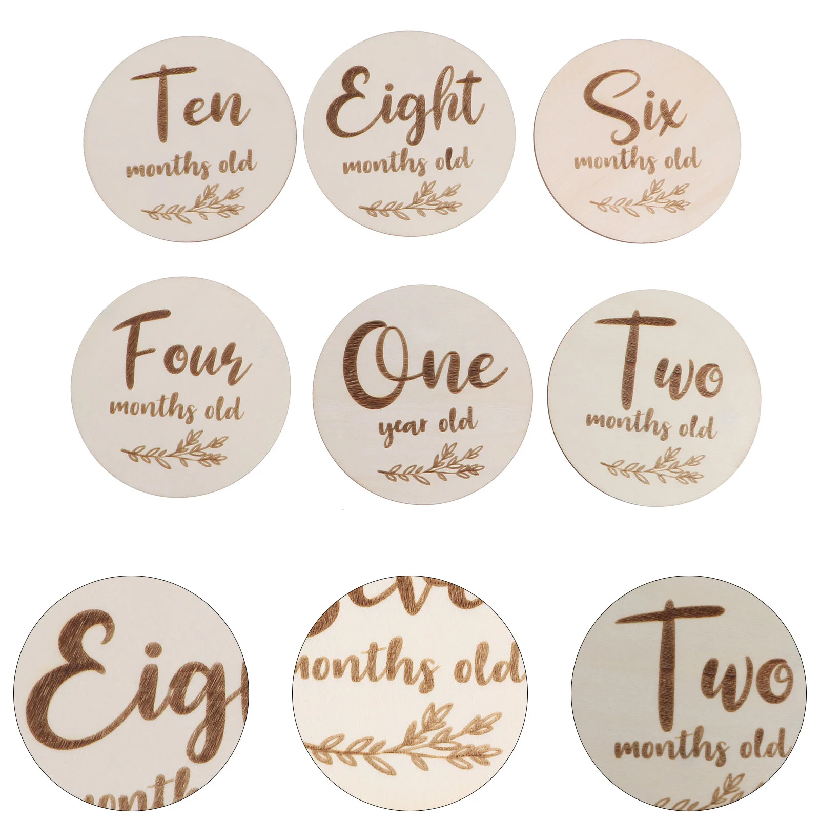 

6 шт., детские деревянные карточки для новорожденных