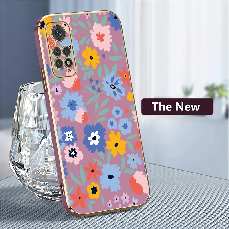 Фото Чехол для телефона Xiaomi Redmi Note 11 4G 11S 11E 11T 10T 10 Lite 9S 10S с цветочным узором, силиконовый, из ТПУ, противоударный, с покрытием №4