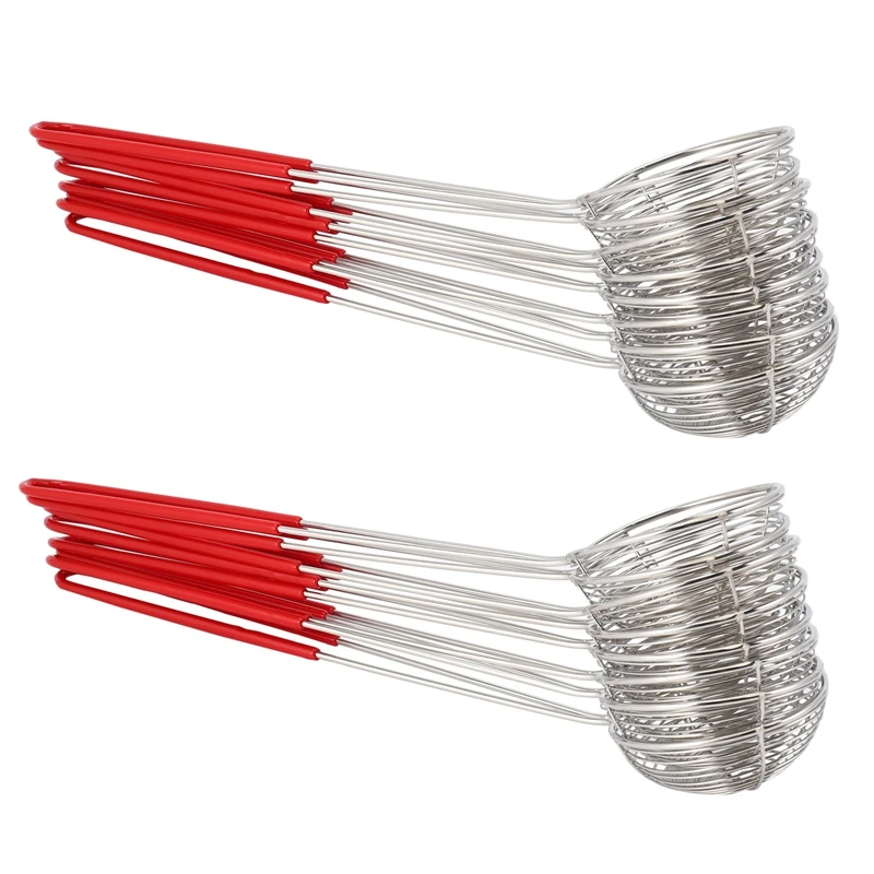 

16 Pieces Stainless Steel Spider Strainer Spoon Small Wire Skimmer Colander For Hot Pot, Tortellini And Meatball