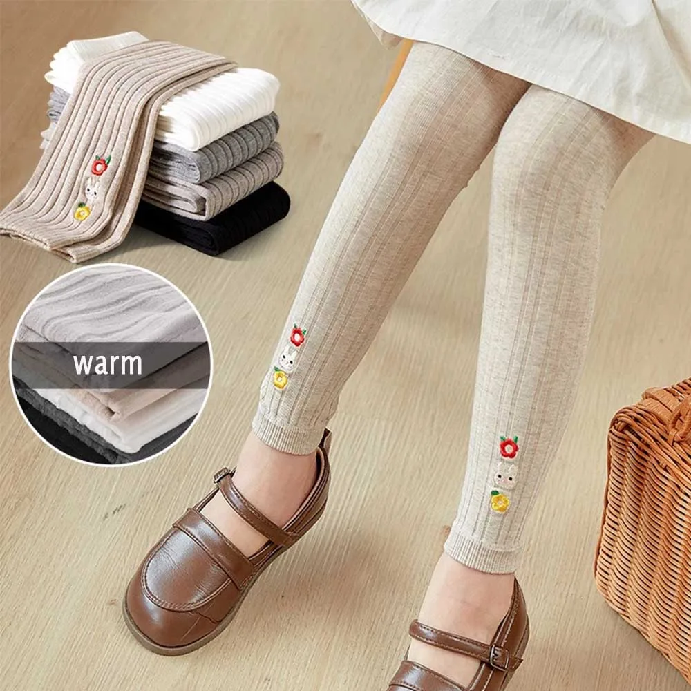 

Штаны для девочек, детские леггинсы с мультяшным рисунком, утепленные флисовые брюки, Осень-зима 2022, для детей от 3 до 12 лет, теплая одежда в К...