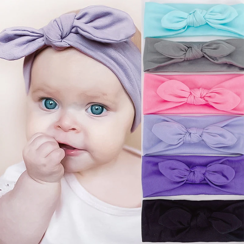 

Newborn Head Wrap Turban Elastic Headband Knot Tie Headwrap Kids Hairband Turban Stretchy Baby Girls Hair Accessories Photo Prop