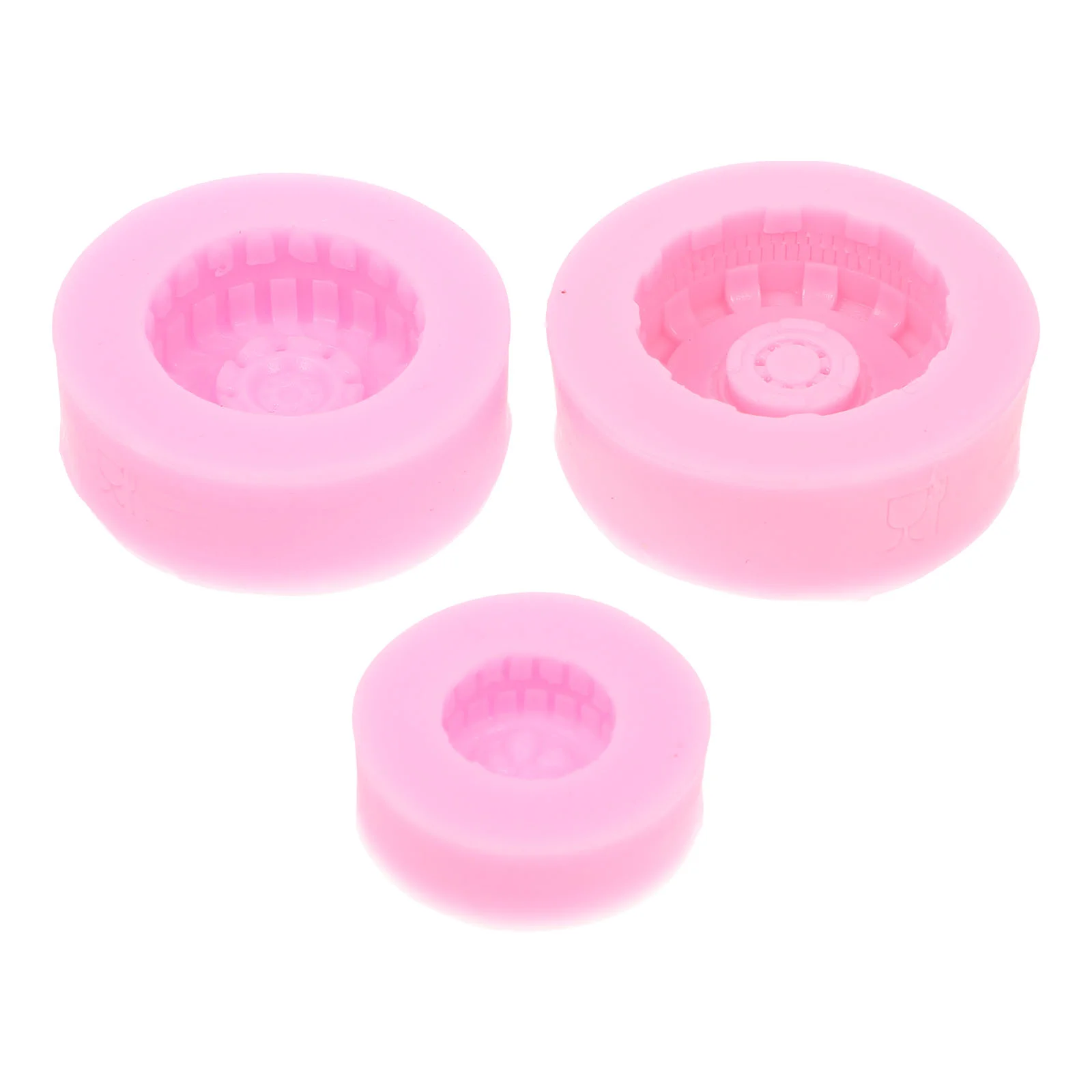 

3 Pcs Chocolate Moulds Wheel Silicone Mold Desserts Tire Shaped DIY Molds Fudge Baking Fondant Cake