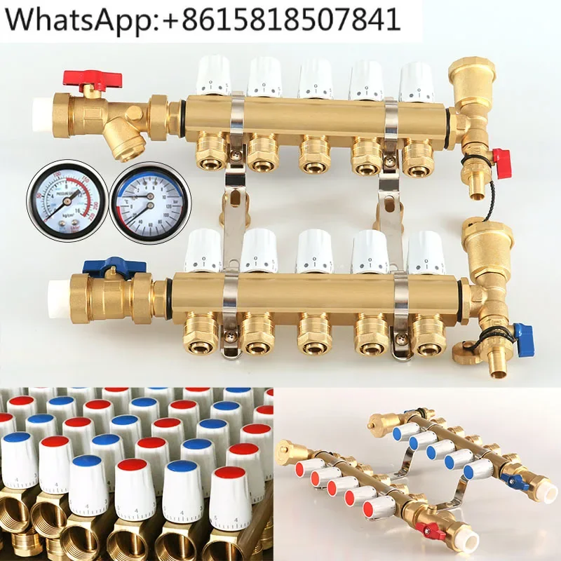 1 дюймовый Ручной сепаратор для воды домашний подогрева пола полностью медный