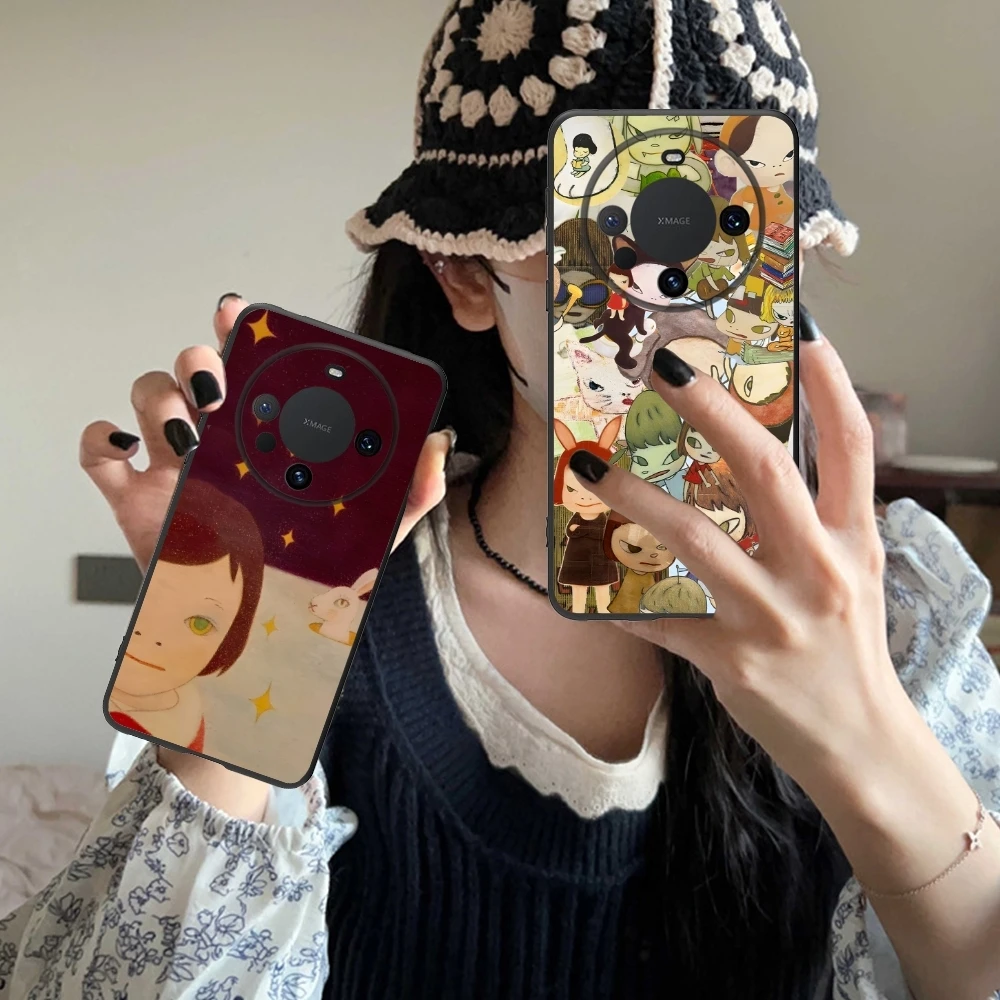 Smart Yoshitomo Nara Mobile Cell Phone Case for Huawei Mate 60 50 40 30 20 10 Pro Plus Lite E 5G Black Soft Cover Shell