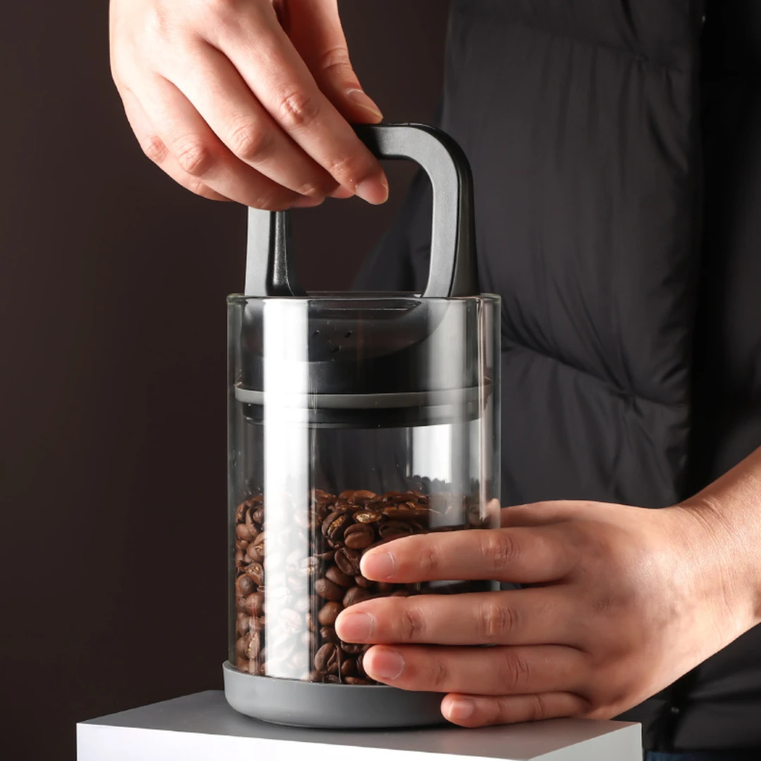 

Coffee Cans Vacuum Sealed Beans Storage Bottles High Borosilicate Glass Coffee Beans Fresh Keeping Moisture Proof Storage Jars